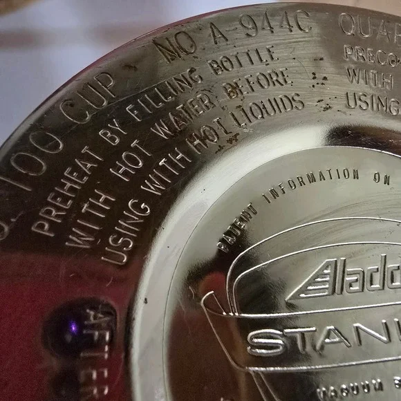 Vintage‎ Aladdin Stanley Thermos A-944C 1 Qt Vacuum Bottle #100 Cup #11 Stopper - Picture 12 of 16